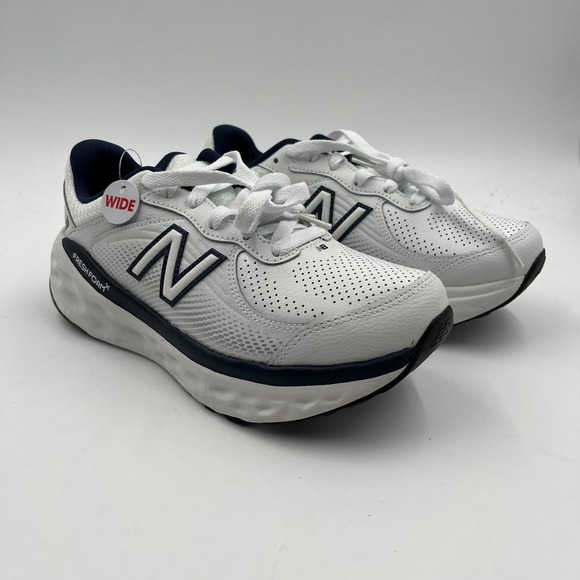 New Balance Fresh Foam 840 Wide Men\'s White Navy‎ Running Shoes - Size 7.5M
